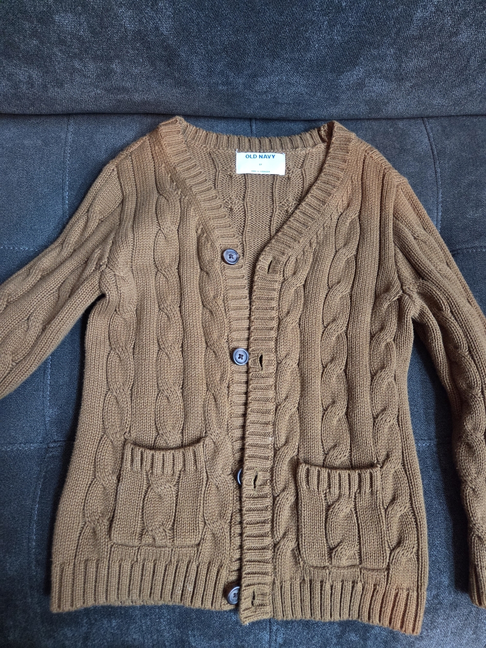 Old Navy Boys Cable Knit Cardigan Sweater - Brown